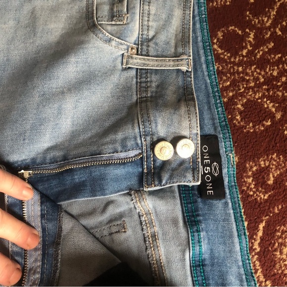 One 5 One Ankle Cropped Jeans with Slim Fit buttons bottom-size16-summertime - Picture 6 of 10